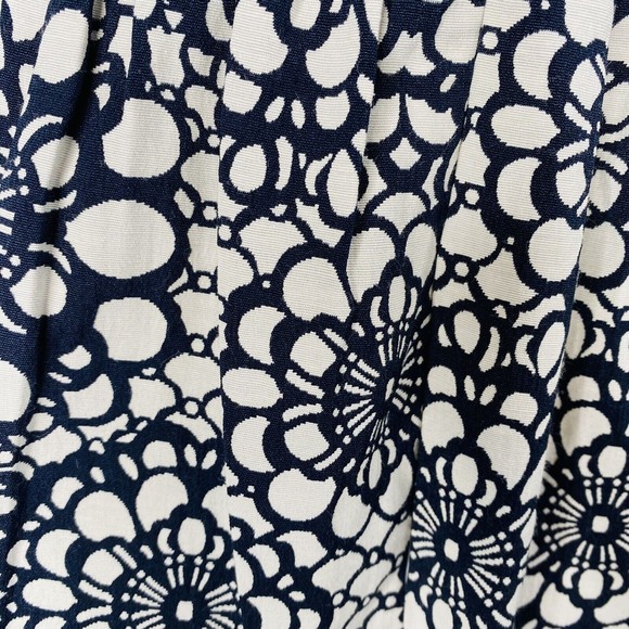 The Impeccable Pig Sz S Navy Blue White Floral Fit and Flare Dress - Picture 10 of 14